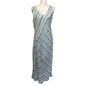 J. Jill Love Linen Striped Maxi Dress, blue, medium, artsy, coastal, relaxed